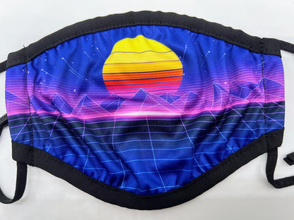 Retro 80's Vaporwave Dust Cloth Face Mask