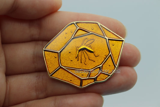 Jurassic Park Amber Mosquito Enamel Pin
