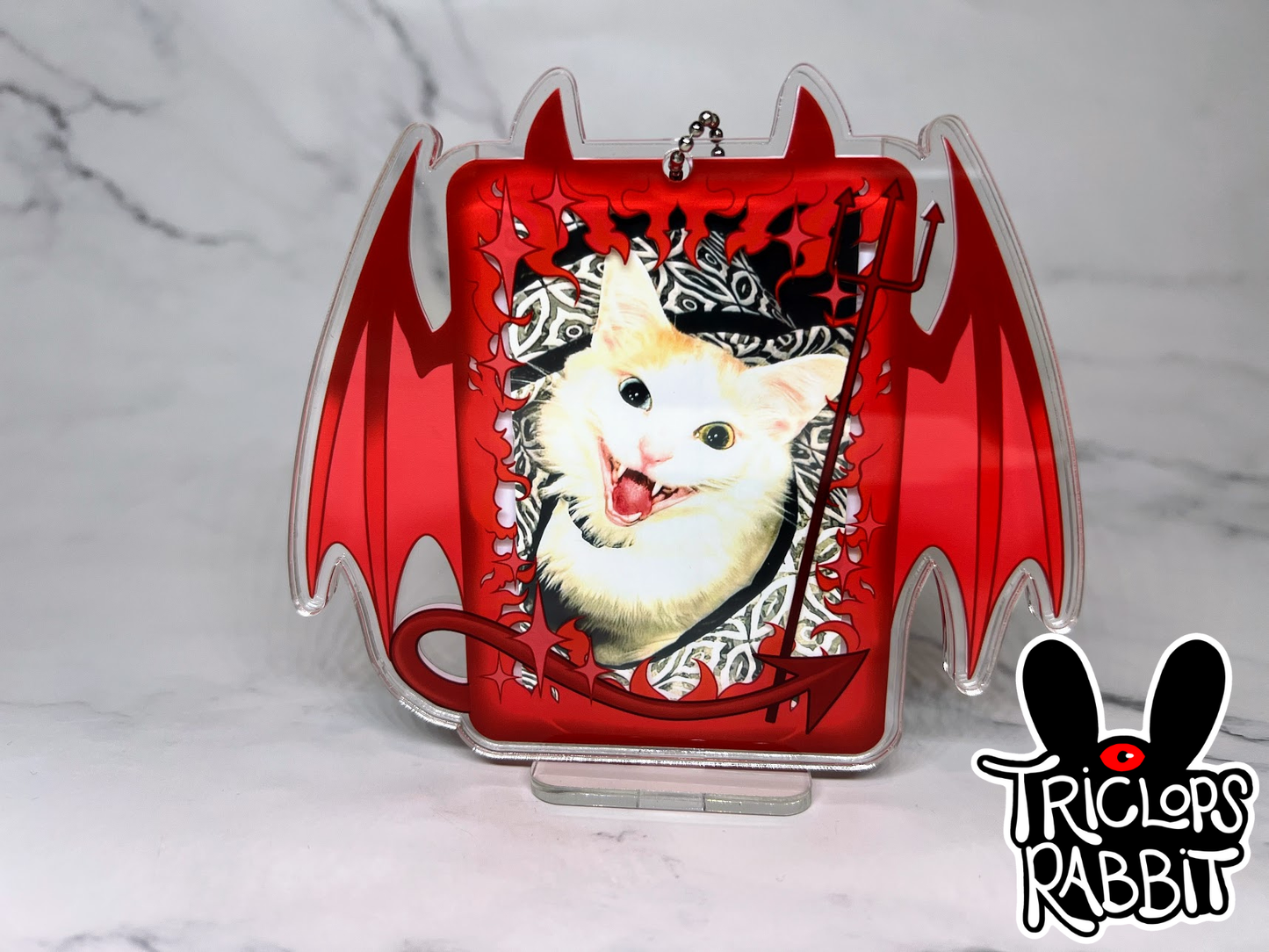 Devil Demon Photo Card Holder Keychain Standee