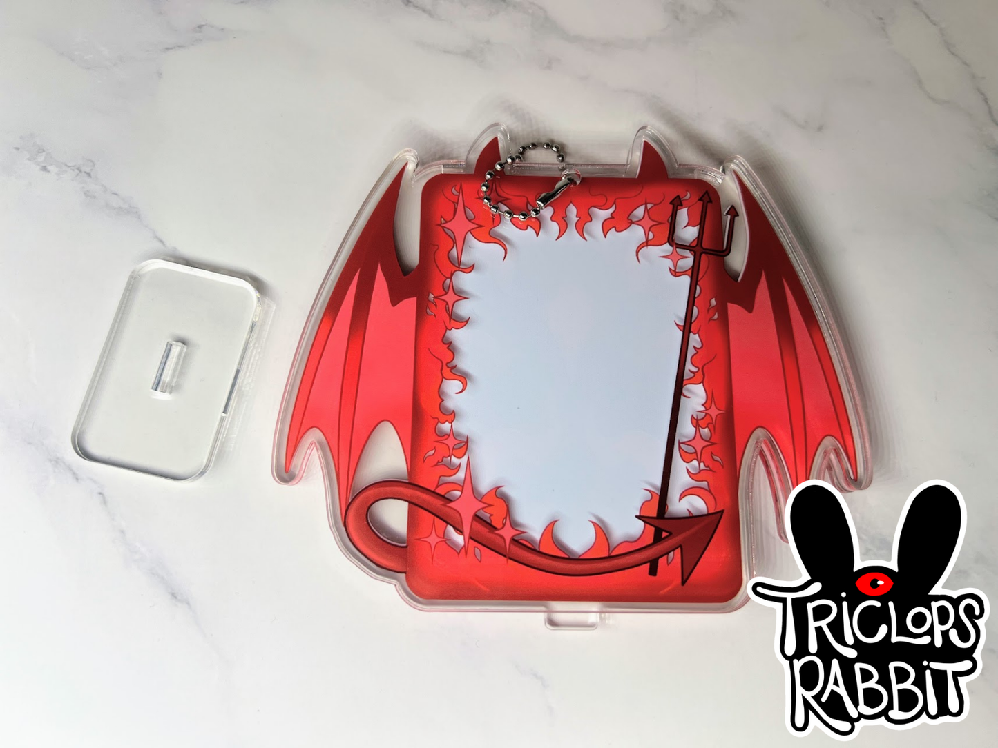 Devil Demon Photo Card Holder Keychain Standee