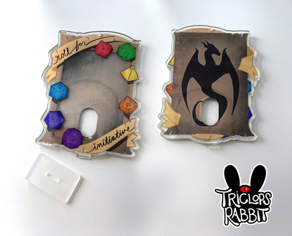 D&D DnD Dice Photo Card Holder Keychain Standee