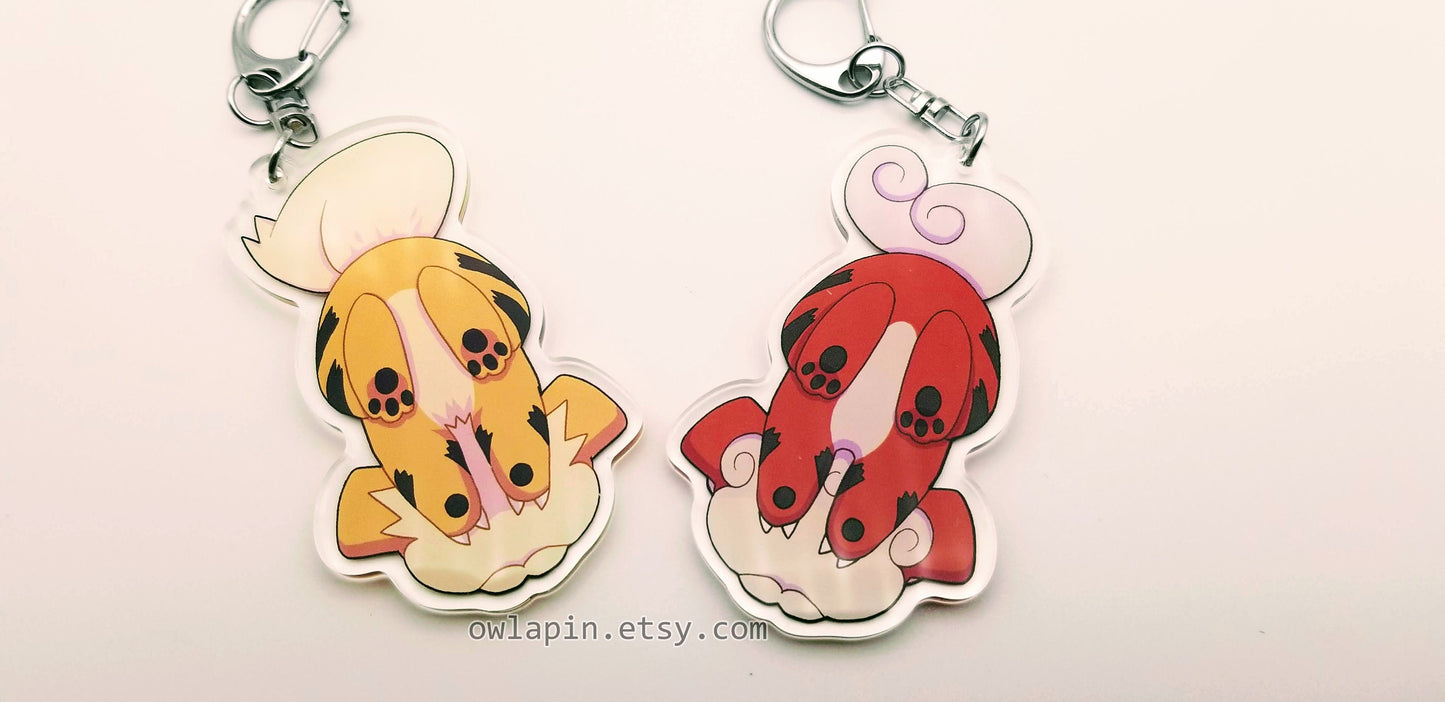 Orange Dog Keychain - Cute Paws