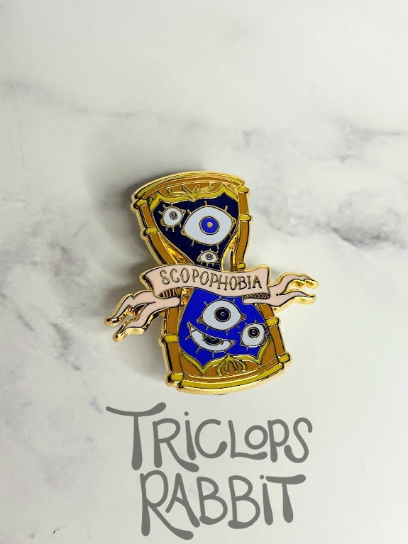 Scopophobia Hourglass Enamel Pin