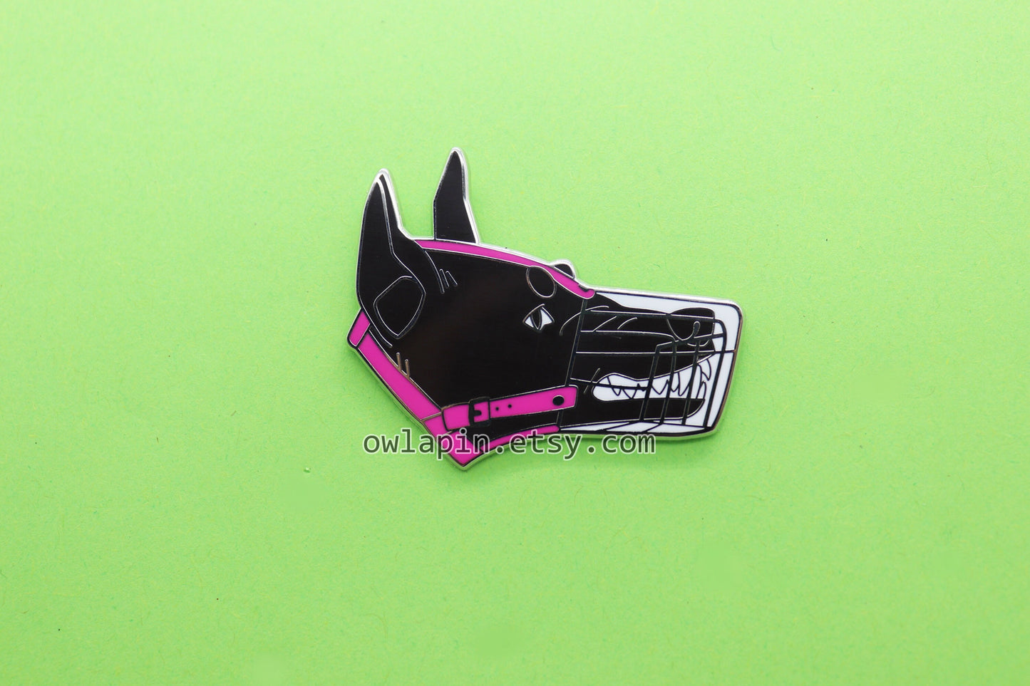 Muzzled Dog Enamel Pin