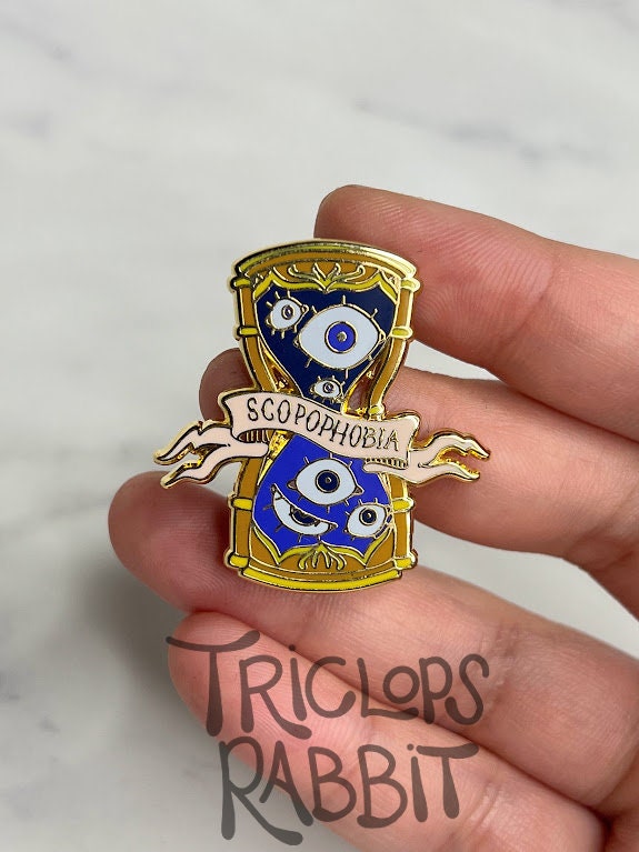 Scopophobia Hourglass Enamel Pin