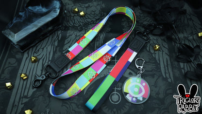 Glitch Test Pattern Wrist/Neck Lanyard and Keychain
