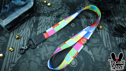 Glitch Test Pattern Wrist/Neck Lanyard and Keychain
