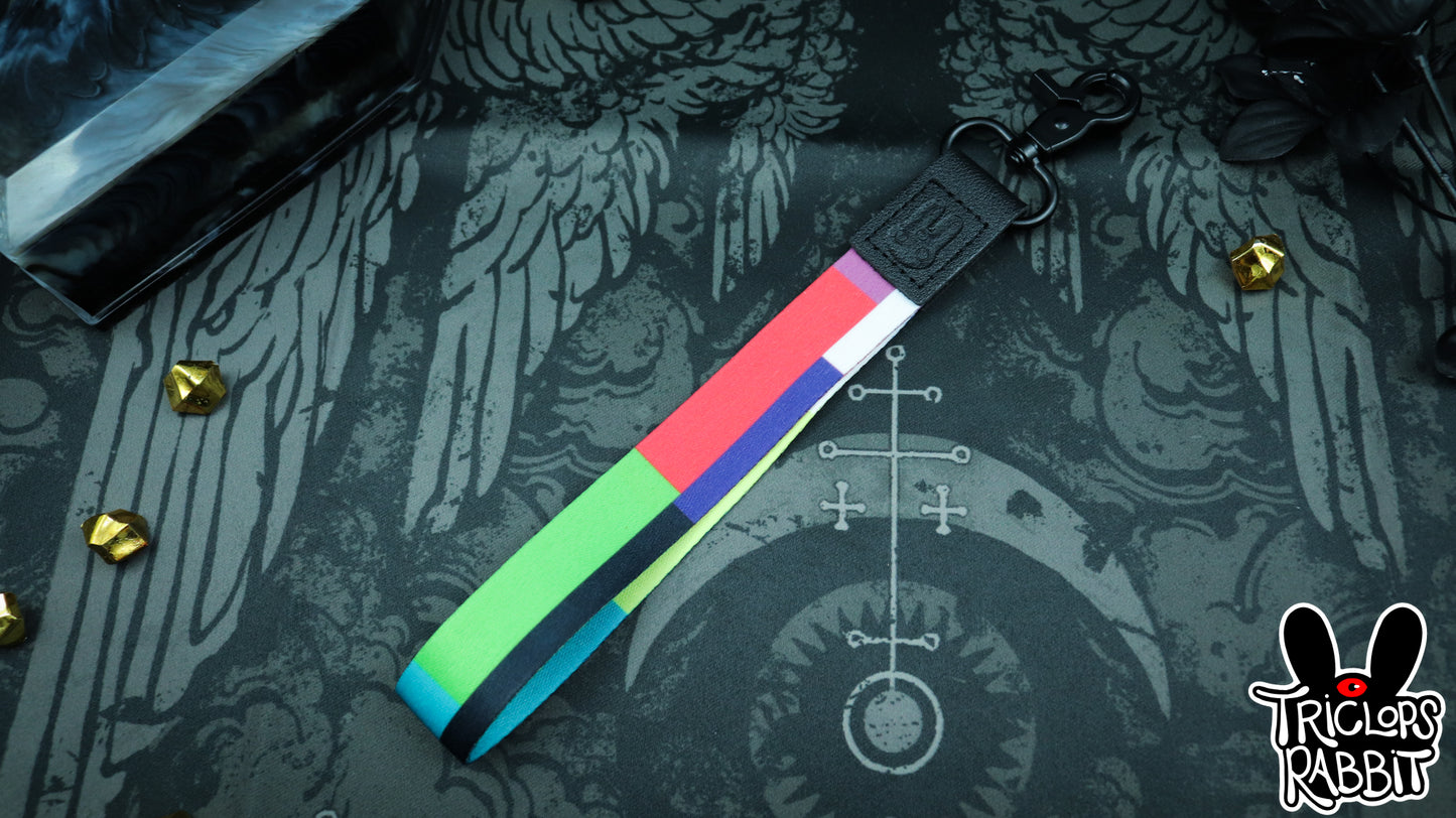 Glitch Test Pattern Wrist/Neck Lanyard and Keychain