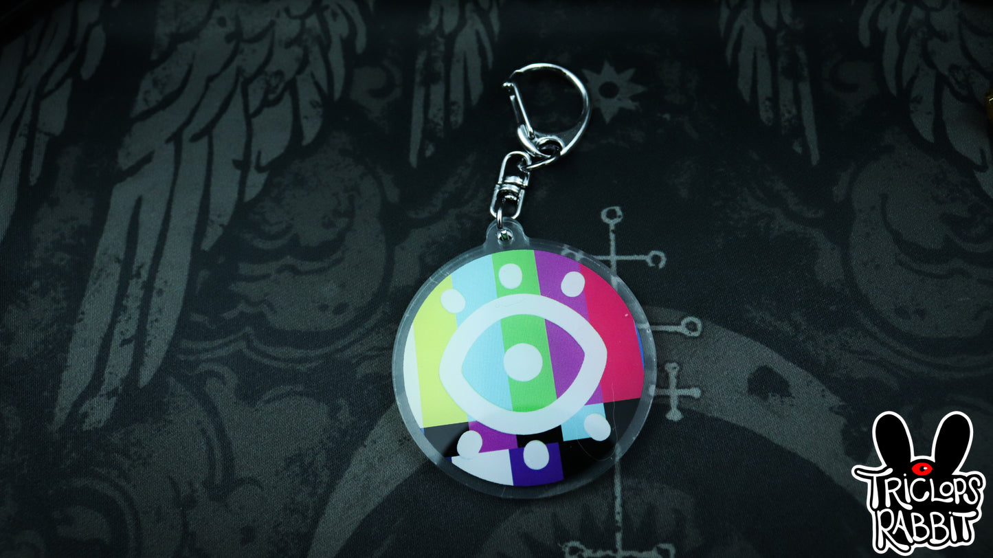 Glitch Test Pattern Wrist/Neck Lanyard and Keychain