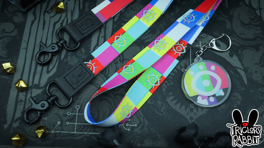 Glitch Test Pattern Wrist/Neck Lanyard and Keychain