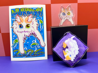 Turnip (Cat) Spinning Keychain