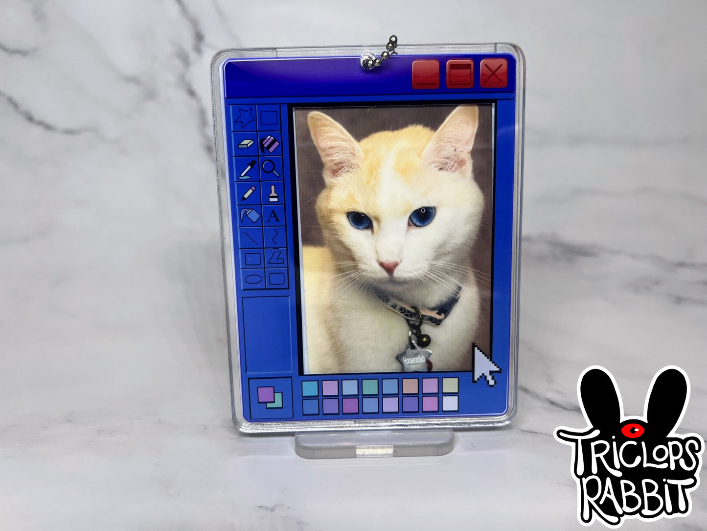 Computer Window MS Paint Photo Card Holder Keychain Standee