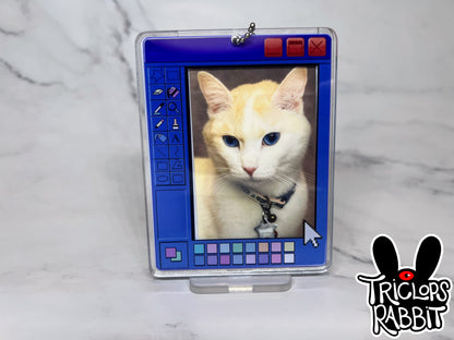 Computer Window MS Paint Photo Card Holder Keychain Standee