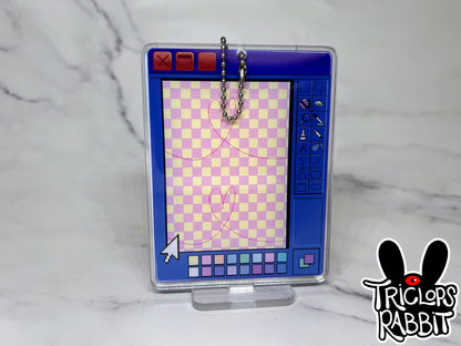 Computer Window MS Paint Photo Card Holder Keychain Standee