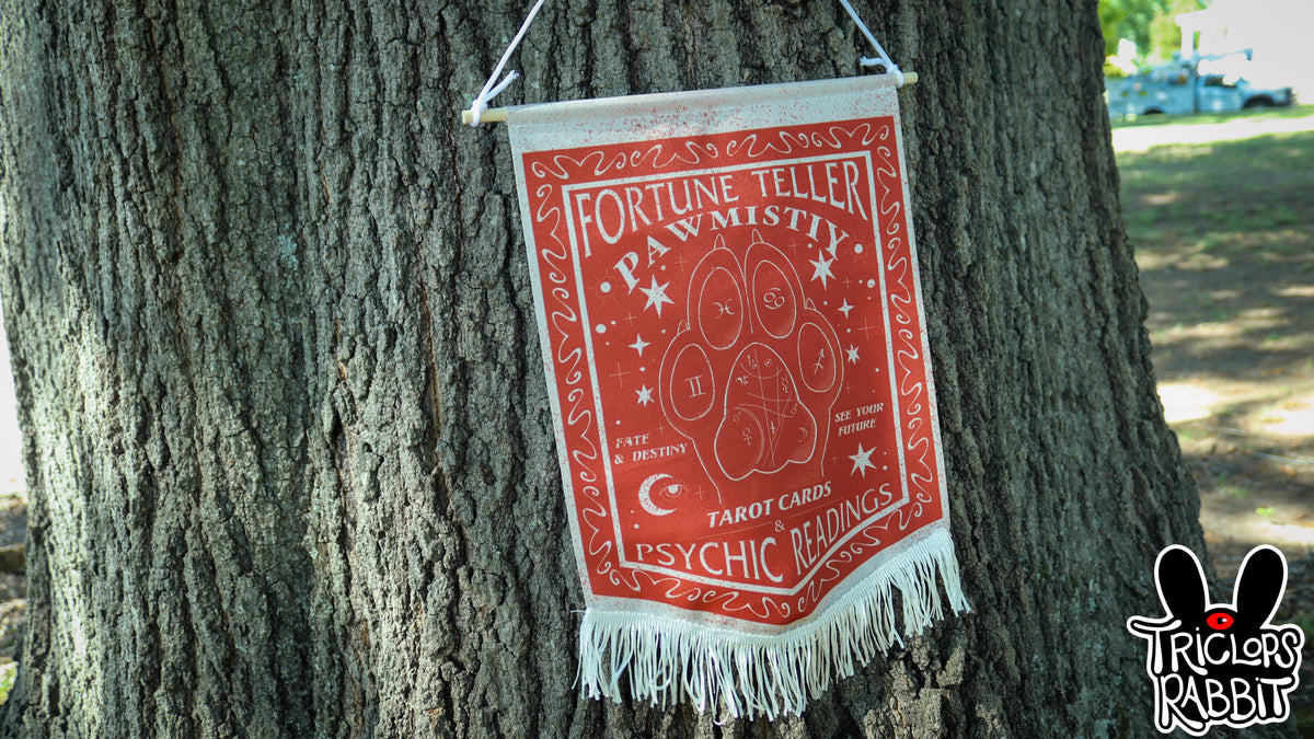 Fortune Teller Pawmistry Hanging Tapestry