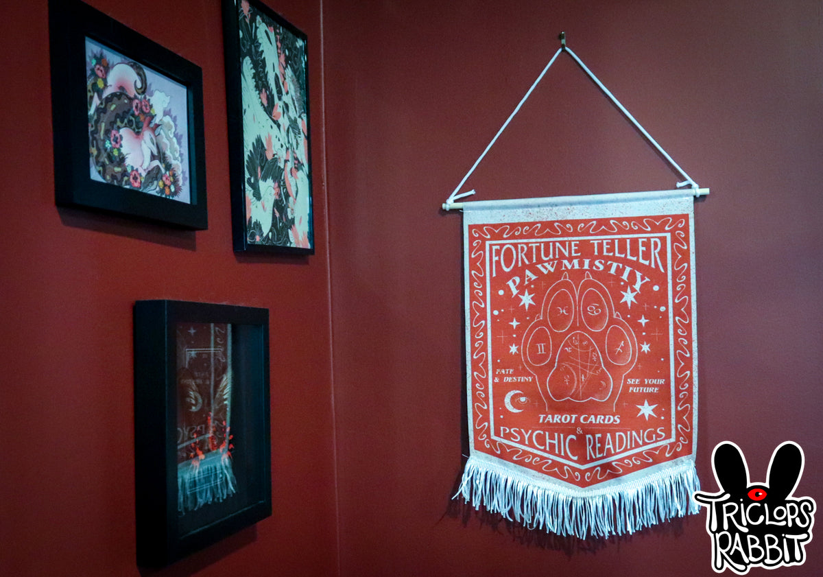 Fortune Teller Pawmistry Hanging Tapestry