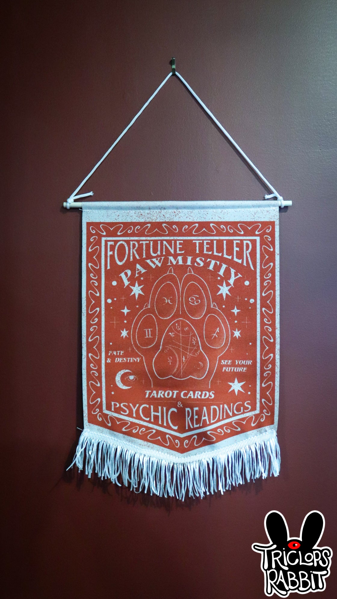 Fortune Teller Pawmistry Hanging Tapestry
