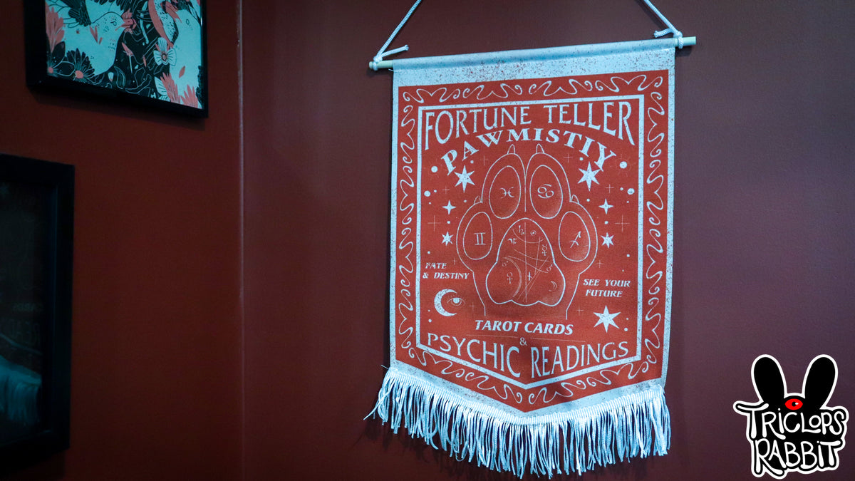 Fortune Teller Pawmistry Hanging Tapestry