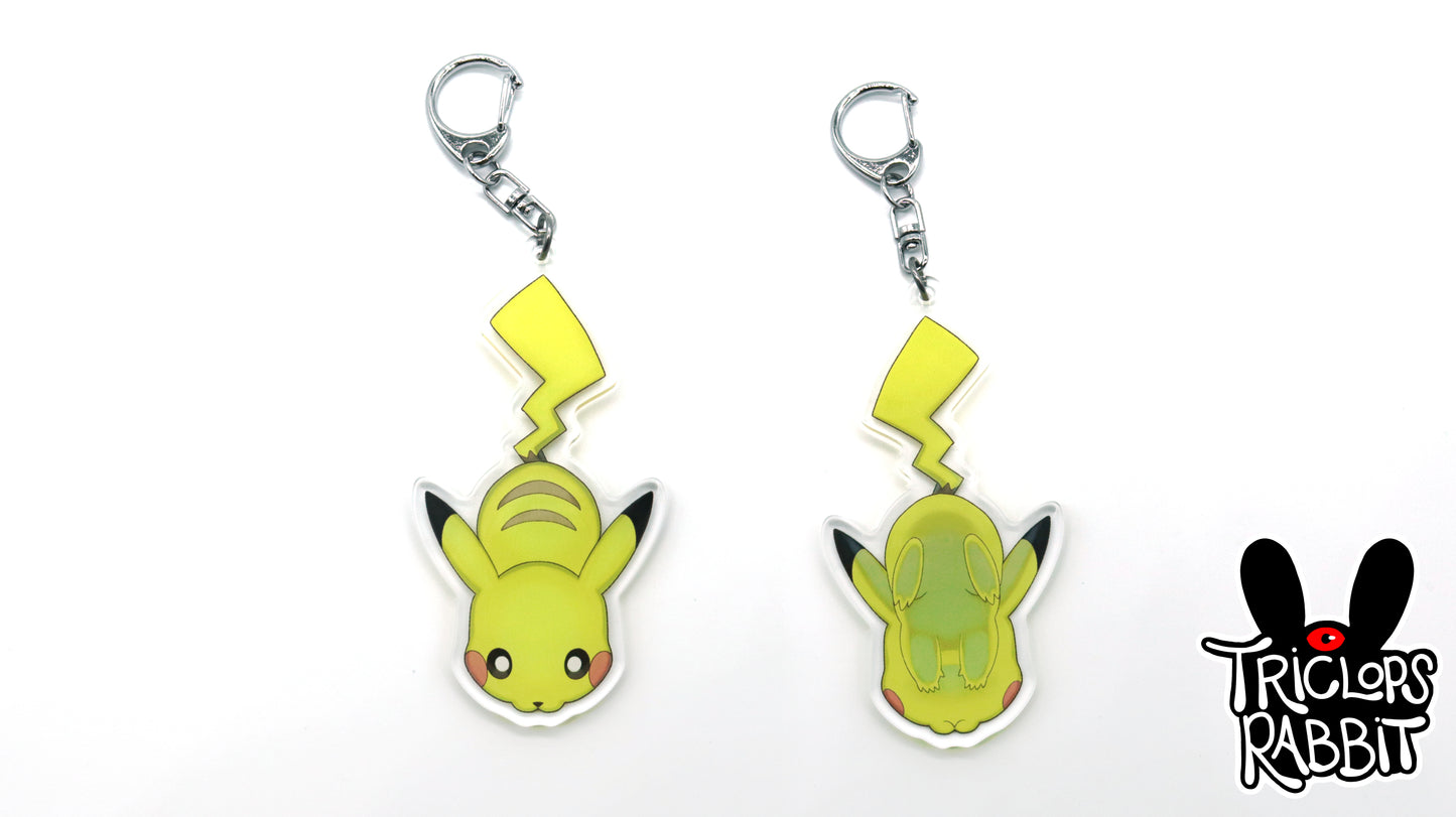 Electric Yellow Mouse Keychain - Cute Paws