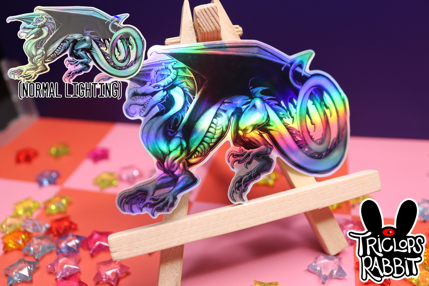 Dragon Holographic Vinyl Sticker