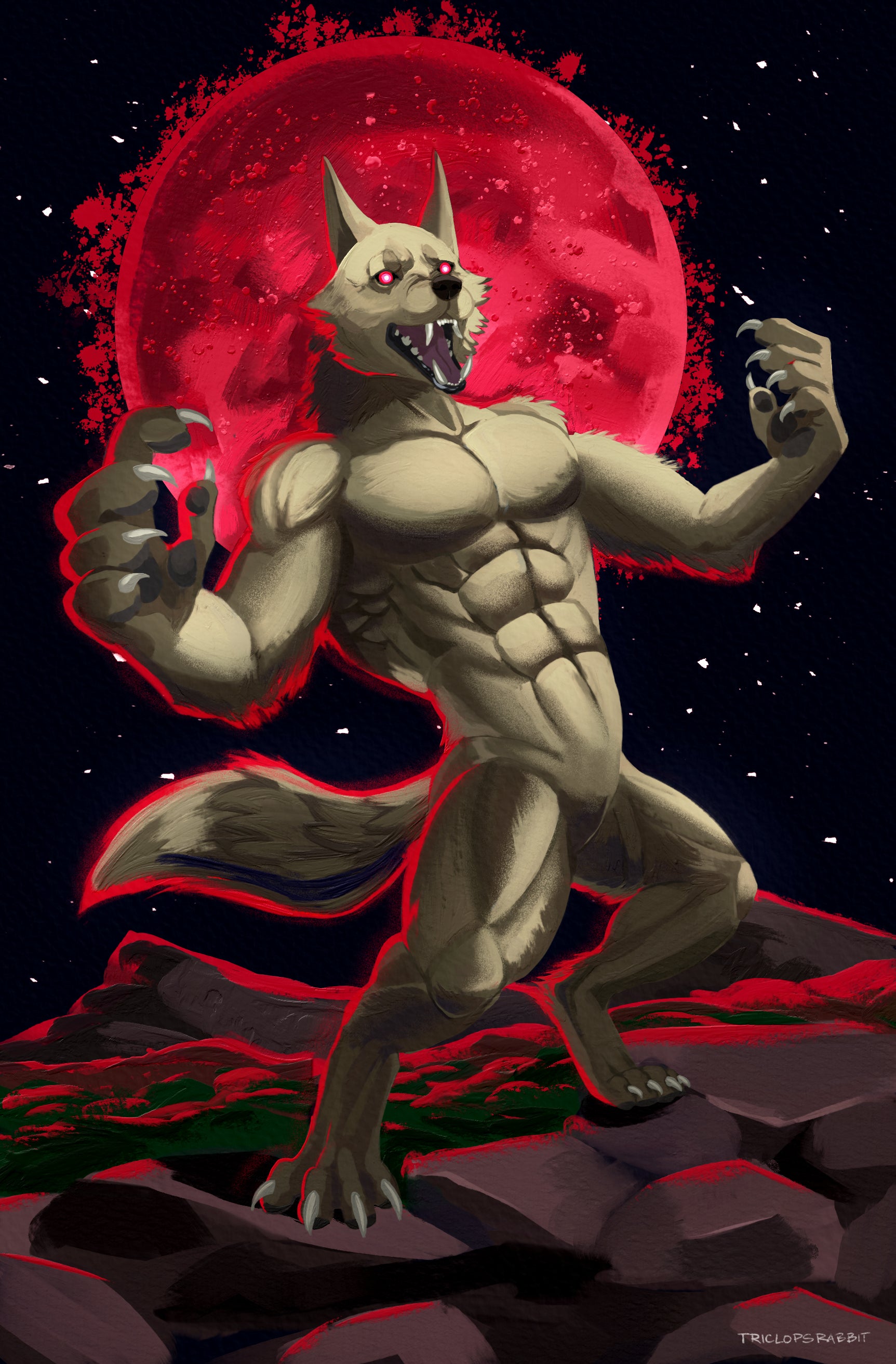 Werewolf Art Print – Triclops Rabbit