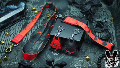 Moon Phase Wolf Wrist/Neck Lanyard and Keychain