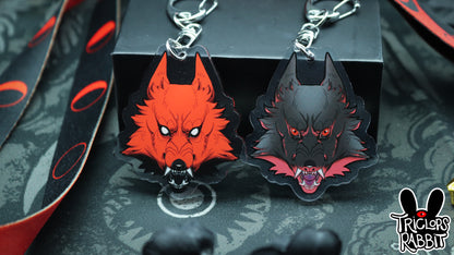 Moon Phase Wolf Wrist/Neck Lanyard and Keychain