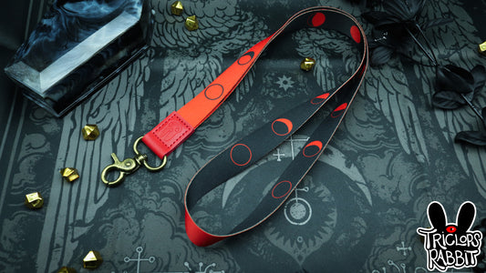 Moon Phase Wolf Wrist/Neck Lanyard and Keychain