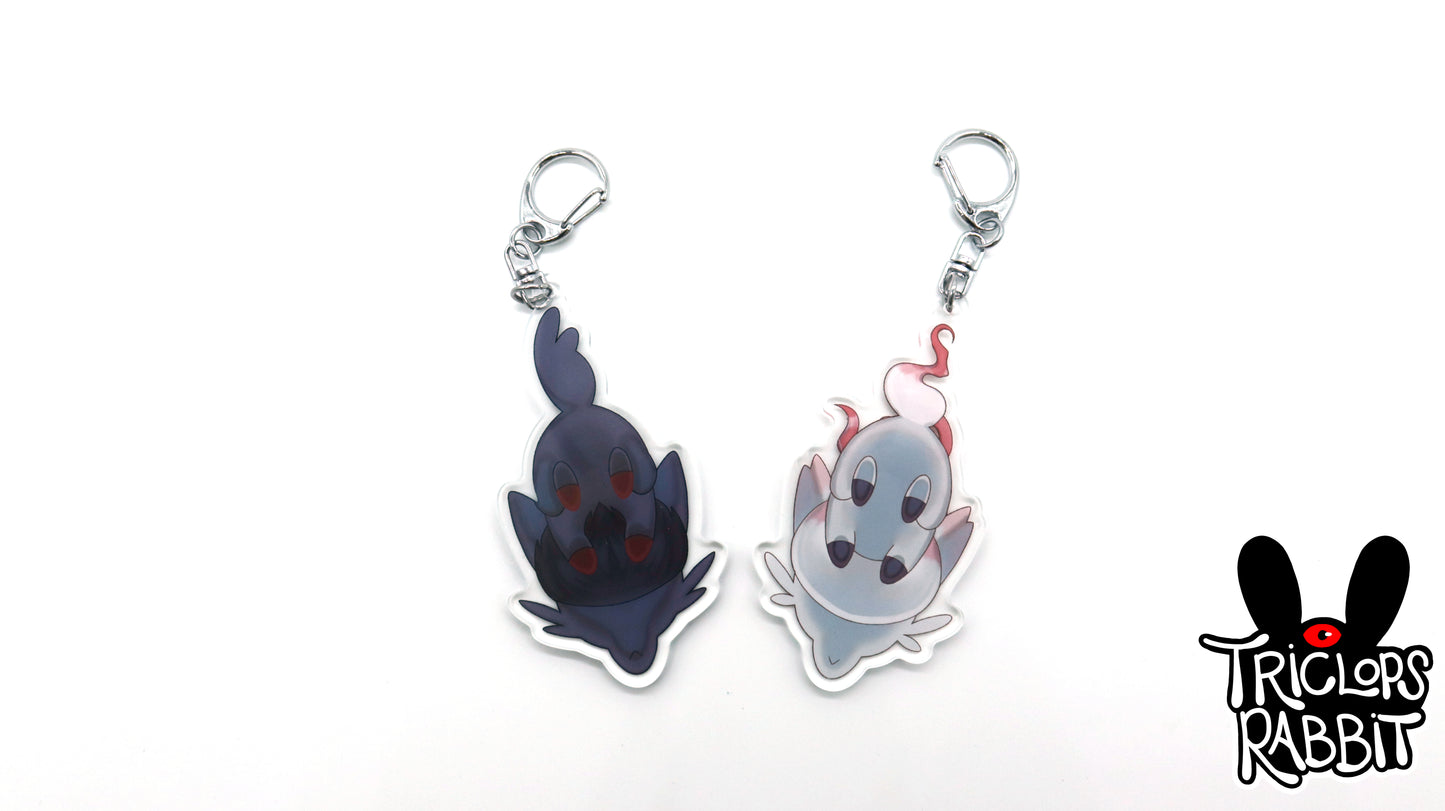 Black and White Fox Keychain - Cute Paws